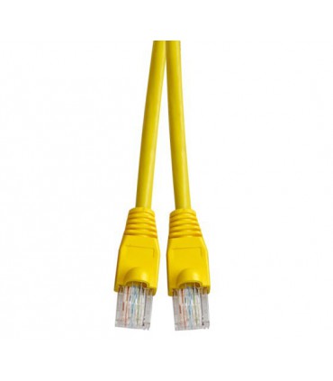 Cordon Cat. 5e RJ45 U/UTP avec manchons jaune 0.30 mètre