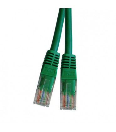 Cordon Cat. 5e RJ45 U/UTP avec manchons vert 5 mètres