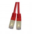 Cordon Cat. 6 RJ45 F/UTP avec manchons rouge 10 mètres