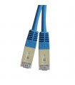 Cordon Cat. 6 RJ45 S/FTP avec manchons bleu 5 mètres