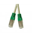 Cordon Cat. 6 RJ45 S/FTP croisé gris avec manchons vert 1 mètre