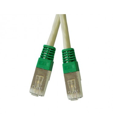 Cordon Cat. 6 RJ45 S/FTP croisé gris avec manchons vert 5 mètres