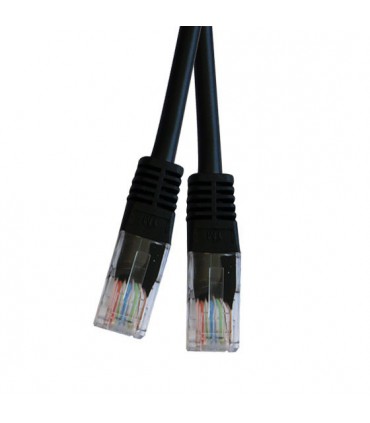 Cordon Cat. 6 RJ45 U/UTP avec manchons noir 5 mètres