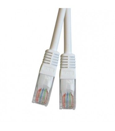 Cordon Cat. 6 RJ45 U/UTP avec manchons blanc 5 mètres