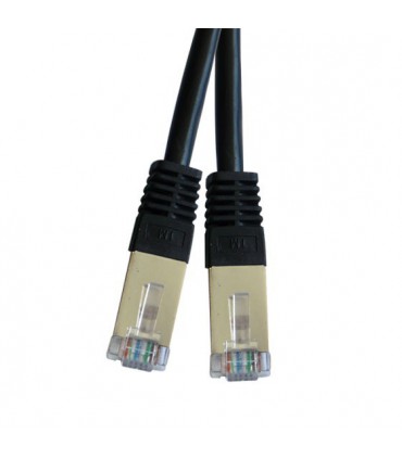 Cordon Cat. 5e RJ45 F/UTP avec manchons noir 0.50 mètre