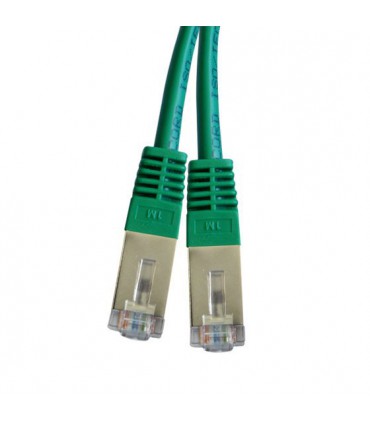 Cordon Cat. 5e RJ45 F/UTP avec manchons vert 1 mètre