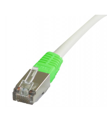 Cordon Cat. 5e RJ45 F/UTP croisé gris avec manchons vert 7 mètres