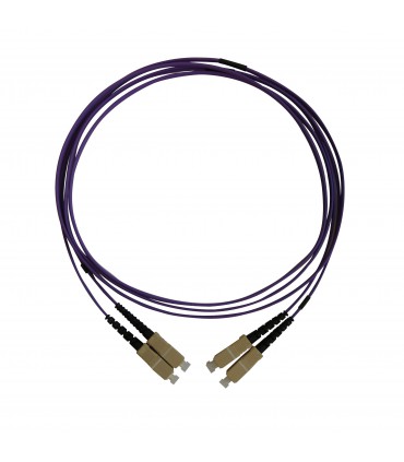  Fibre optique Duplex LC/LC OM3 Multimode 50/125 LSOH violet 3 mètres 