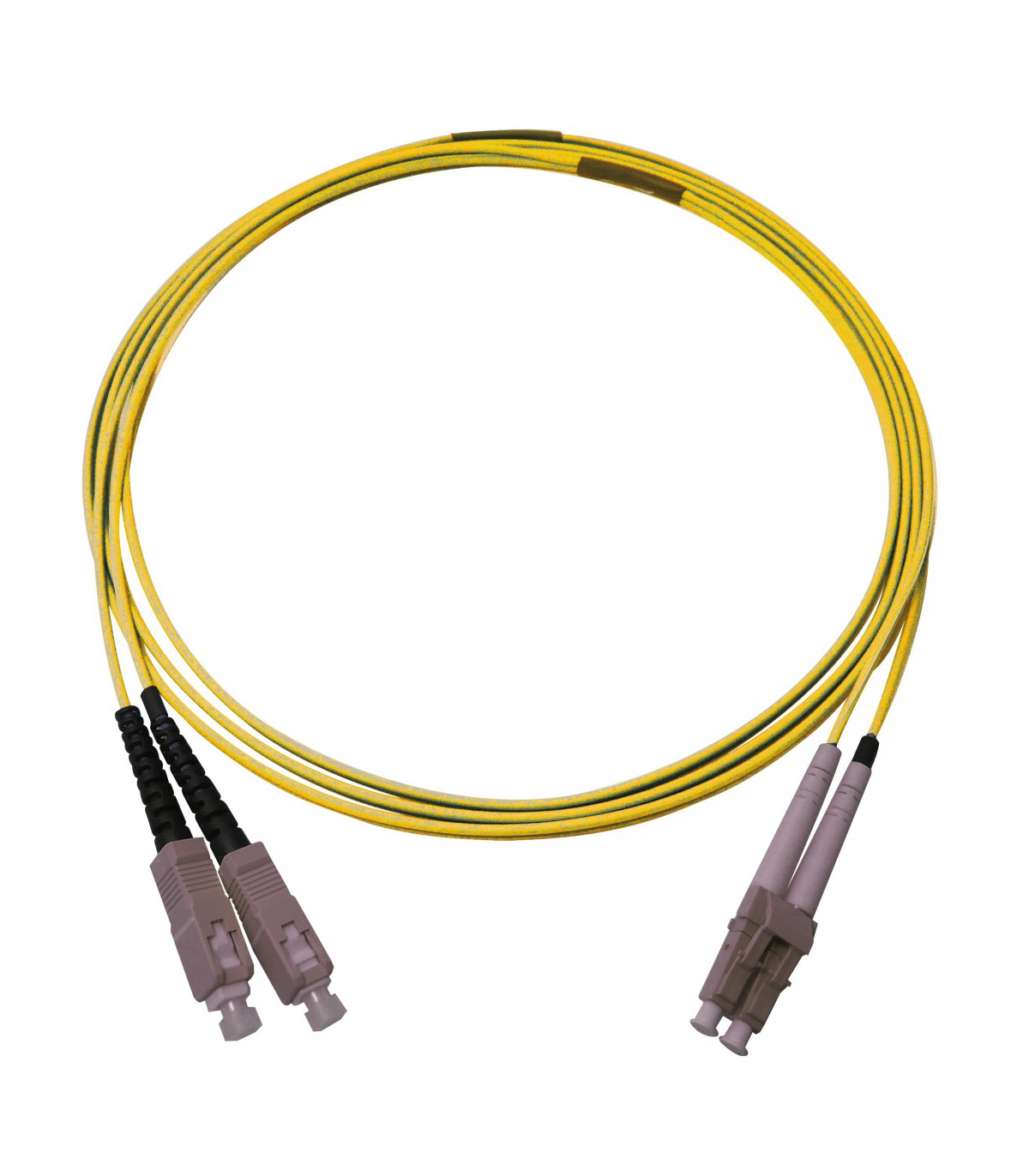 Fibre optique Duplex SC/LC OM3 Multimode 50/125 LSOH jaune 10 mètres