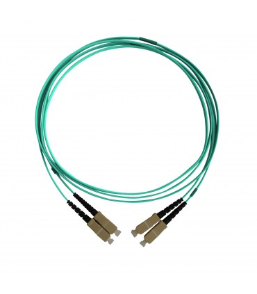  Fibre optique Duplex SC/SC OM4 Multimode 50/125 LSOH turquoise 3 mètres 