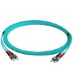  Fibre optique Duplex ST/ST OM4 Multimode 50/125 LSOH turquoise 2 mètres 