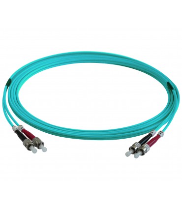  Fibre optique Duplex ST/ST OM4 Multimode 50/125 LSOH turquoise 5 mètres 