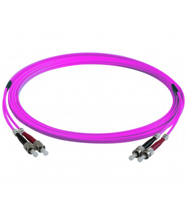  Fibre optique Duplex ST/ST OM4 Multimode 50/125 LSOH rose erika 15 mètres (fab. spéc.) 