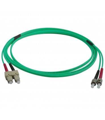  Fibre optique Duplex SC/ST OM4 Multimode 50/125 LSOH turquoise 2 mètres 