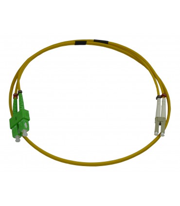 Fibre optique Duplex SC-APC/LC OS2 Monomode 9/125 LSOH jaune 5 mètres