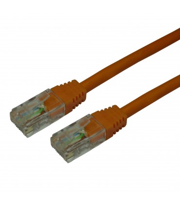  Cordon Cat. 5e RJ45 U/UTP avec manchons orange 0.30 mètre (fab. spéc.) 