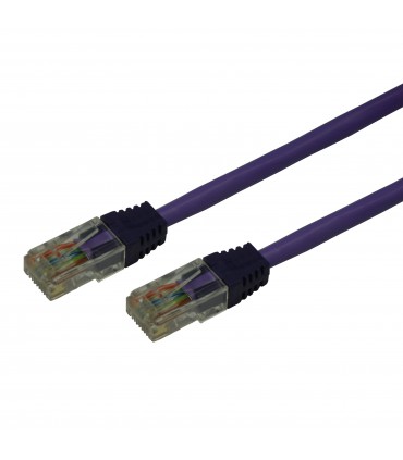  Cordon Cat. 5e RJ45 U/UTP avec manchons violet 5 mètres (fab. spéc.) 
