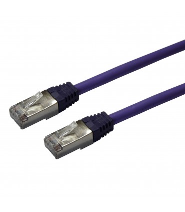  Cordon Cat. 6 RJ45 F/UTP avec manchons violet 1 mètre 