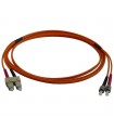 Fibre optique Duplex SC/ST OM2 Multimode 50/125 LSOH orange 1 mètre 