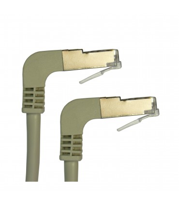  Cordon Cat. 5e RJ45 F/UTP coudé 90° bas/bas gris 2 mètres (fab. spéc.) 