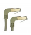  Cordon Cat. 5e RJ45 F/UTP coudé 90° bas/bas gris 2 mètres (fab. spéc.) 