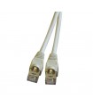  Cordon Cat. 5e RJ45 F/UTP LS0H 1 coté coudé 90° laréral avec manchons gris 10 mètres (fab. spéc.) 