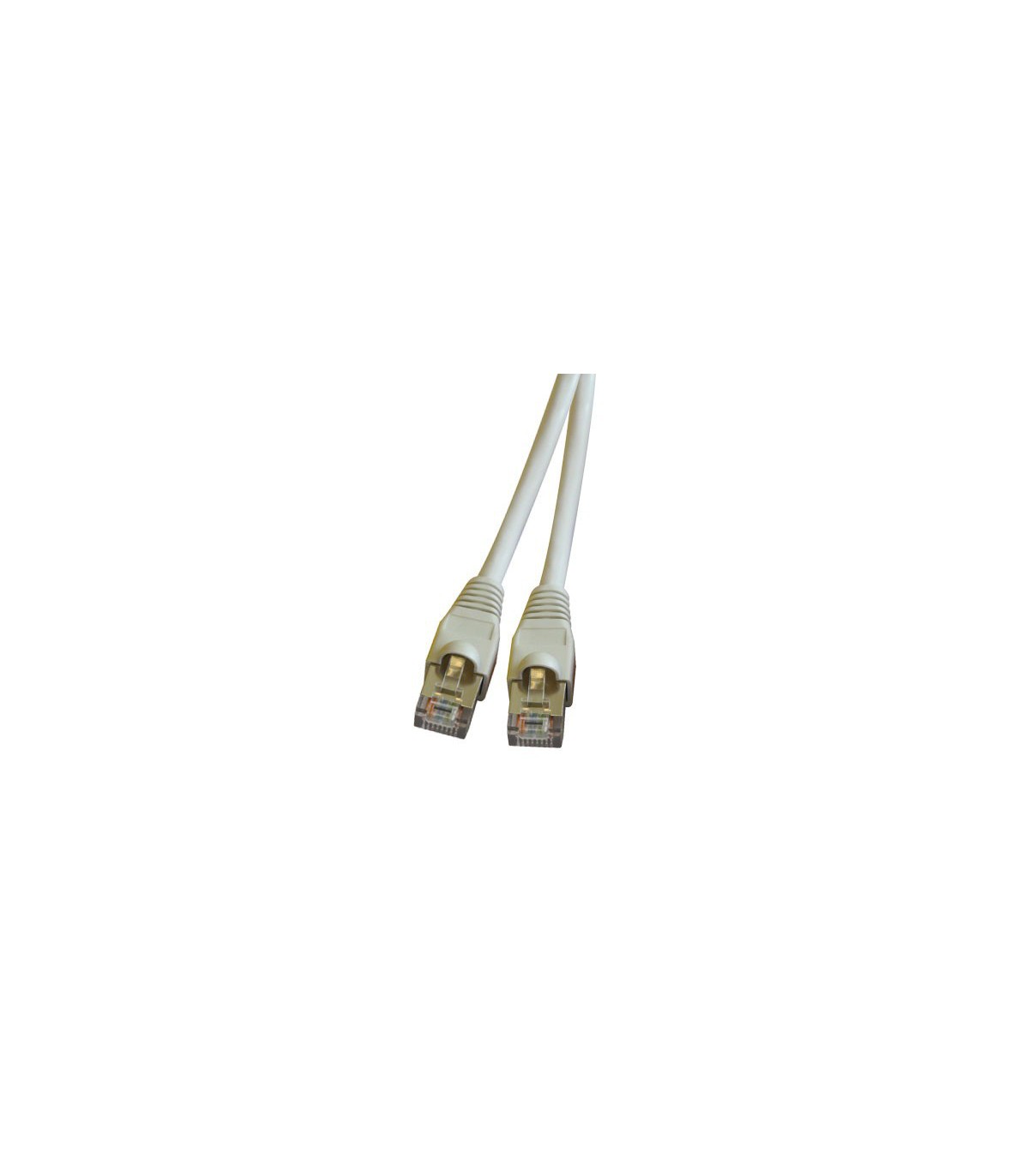 Cordon Cat. 5e RJ45 F/UTP LS0H 1 coté coudé 90° latéral avec manchons gris  10 mètres (Fabrication spécifque)