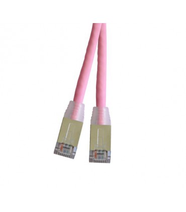 Cordon Cat. 5e RJ45 F/UTP avec manchons rose 3 mètre 