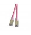  Cordon Cat. 6 RJ45 F/UTP avec manchons rose 7 mètres 