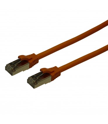  Cordon Cat. 6a RJ45 S/FTP LS0H avec manchon orange snagless 15 mètres 