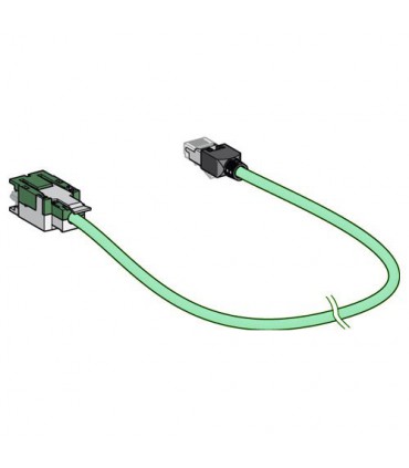  Cordon CBE/RJ45 100 Ohms LSOH Cat. 5 UTP 2 paires Coq. V/G câblage (1234-6321) 5 mètres (fab. spéc.) 