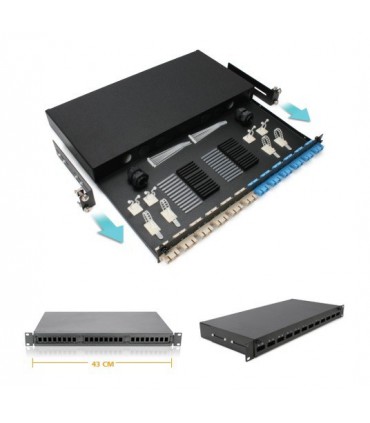  Tiroir coulissant optique équipé de 6 traversées ST simplex multimode 