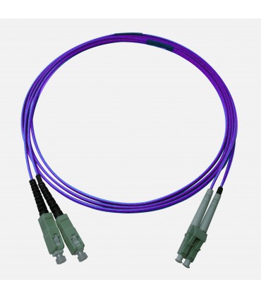  Fibre optique Duplex SC/LC OM3 Multimode 50/125 LSOH violet 3 mètres 