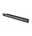 Panneau  de brassage 24 ports RJ45 1U nu noir