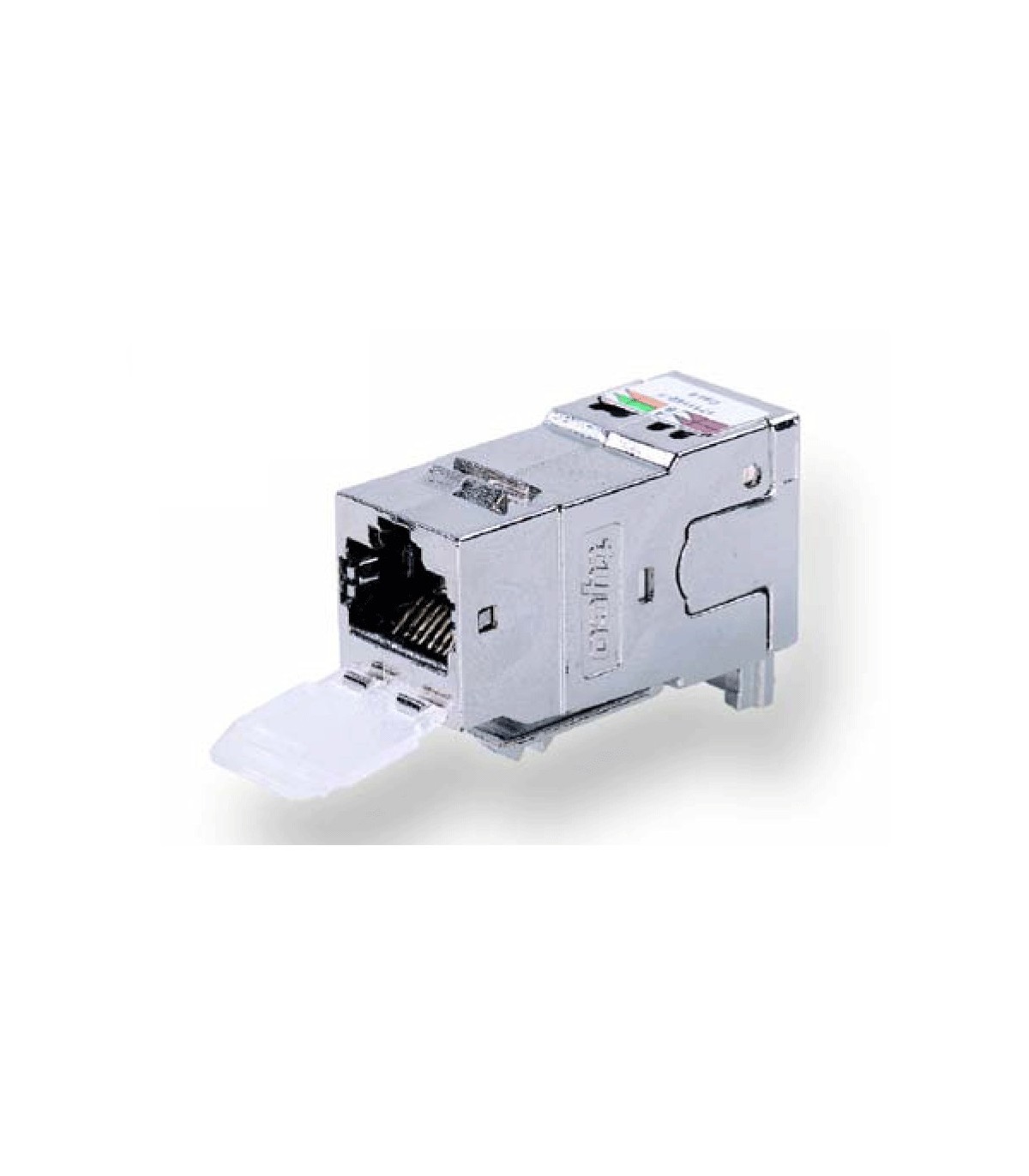 Connecteur RJ45 Cat.6 STP avec 4 broches vers le haut et 4 broches vers le  bas  Infrastructure avancée de câblage de fibres et de centre de données  de CRXCONEC