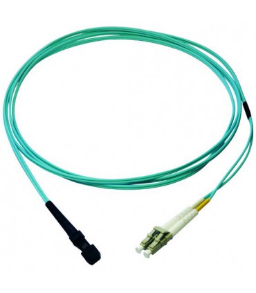 Fibre optique Duplex MTRJ/LC OM4 Multimode 50/125 LSOH turqoise 2 mètres ( fab. spéc.)