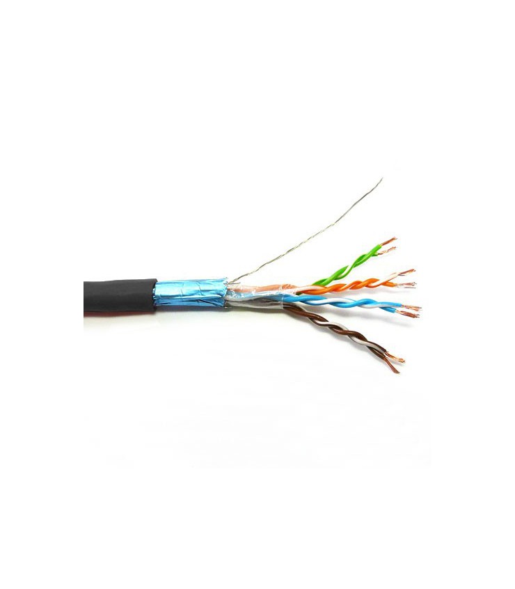 Câble multibrin Cat. 6 F/UTP 4 paires blindé noir PVC - la couronne de ...