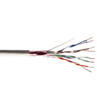  Câble multibrin Cat. 6 F/UTP 4 paires blindé gris PVC - la couronne de 100 mètres 