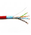  Câble multibrin Cat. 6 F/UTP 4 paires blindé rouge PVC - la couronne de 100 mètres 