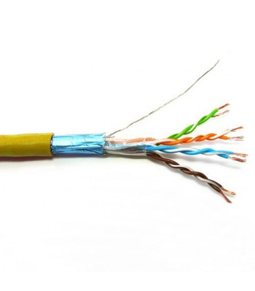  Câble multibrin Cat. 6 F/UTP 4 paires blindé jaune PVC - la couronne de 100 mètres 