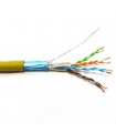  Câble multibrin Cat. 6 F/UTP 4 paires blindé jaune PVC - la couronne de 100 mètres 