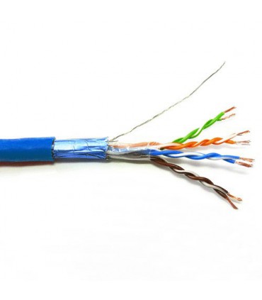  Câble multibrin Cat. 6 F/UTP 4 paires blindé bleu PVC - la couronne de 100 mètres 