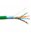  Câble multibrin Cat. 6 F/UTP 4 paires blindé vert PVC - la couronne de 100 mètres 