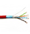  Câble multibrin Cat. 6A F/UTP 4 paires blindé rouge - la couronne de 100 mètres 