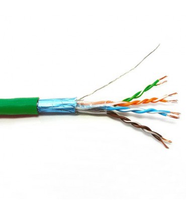  Câble multibrin Cat. 6A F/UTP 4 paires blindé vert - la couronne de 100 mètres 