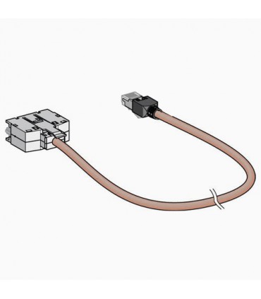  Cordon CBE/RJ45 100 Ohms LSOH Cat. 5e SFTP 4 paires Coq. métallisée câblage (12345678-12364578) 1 mètre (Fabrication spécifque)