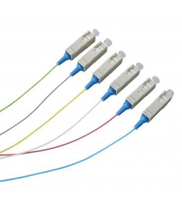 Fibre préconnectorisée 6 brins SC/SC OM3 Multimode 50/125 LSOH 50 mètres (Fabrication spécifque)