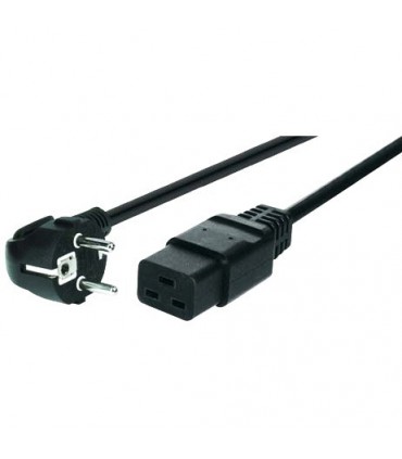  Cordon d'alimentation CEE 7/16 coudé mâle 2 prises + terre IEC C19  femelle 2.50 mètres noir 
