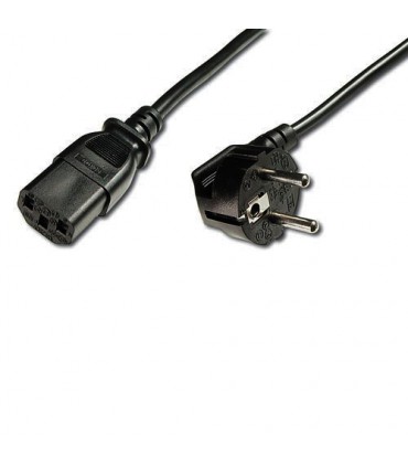  Cordon d'alimentation CEE 7/16 coudé mâle 2 prises + terre / IEC C13  femelle 1.80 mètre noir 