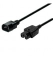  Cordon d'alimentation IEC C14 Europa mâle / IEC C15  femelle 3  mètres noir 